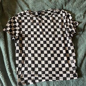 See-through checkered shirt
